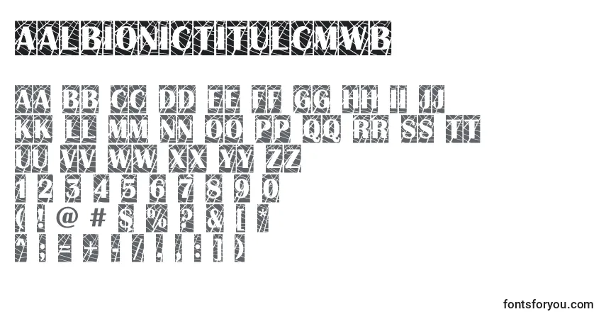 Schriftart AAlbionictitulcmwb – Alphabet, Zahlen, spezielle Symbole