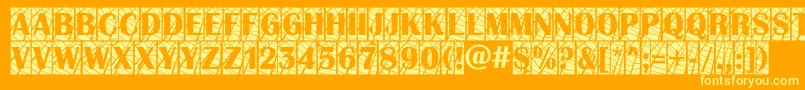 AAlbionictitulcmwb Font – Yellow Fonts on Orange Background