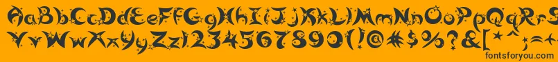Fonte Moonstar – fontes pretas em um fundo laranja