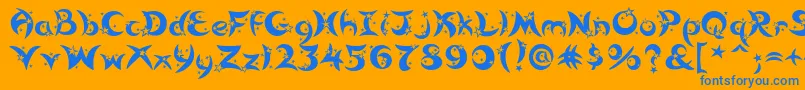 Moonstar Font – Blue Fonts on Orange Background