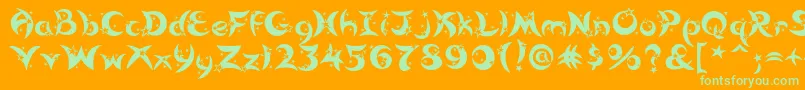 Moonstar Font – Green Fonts on Orange Background