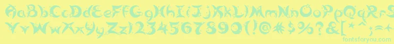 Czcionka Moonstar – zielone czcionki na żółtym tle