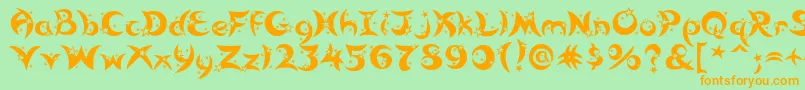 Moonstar Font – Orange Fonts on Green Background