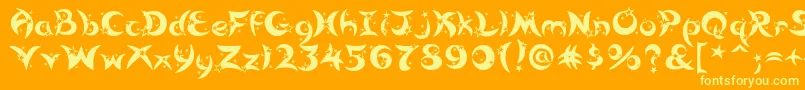 Moonstar Font – Yellow Fonts on Orange Background