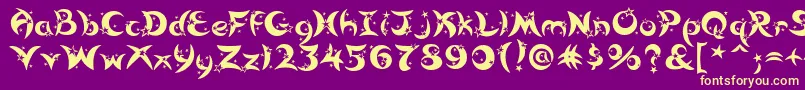 Moonstar Font – Yellow Fonts on Purple Background