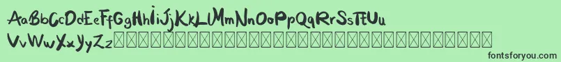 MoontanyPersonal Font – Black Fonts on Green Background