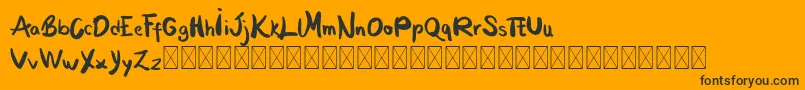 MoontanyPersonal-Schriftart – Schwarze Schriften auf orangefarbenem Hintergrund