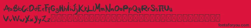 Шрифт MoontanyPersonal – чёрные шрифты на красном фоне