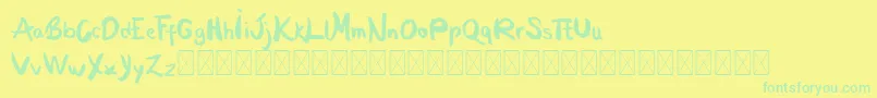 MoontanyPersonal Font – Green Fonts on Yellow Background