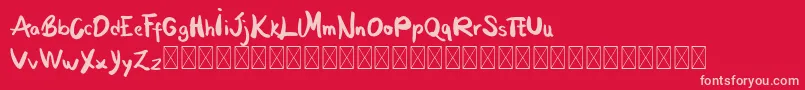 MoontanyPersonal Font – Pink Fonts on Red Background