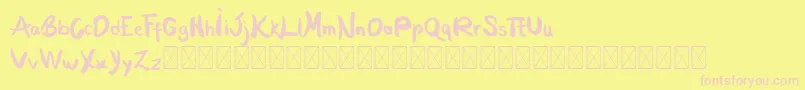 MoontanyPersonal Font – Pink Fonts on Yellow Background