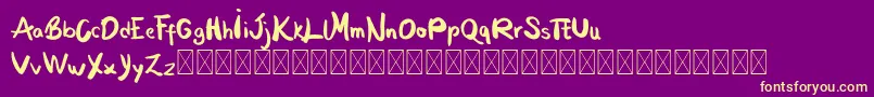 MoontanyPersonal Font – Yellow Fonts on Purple Background