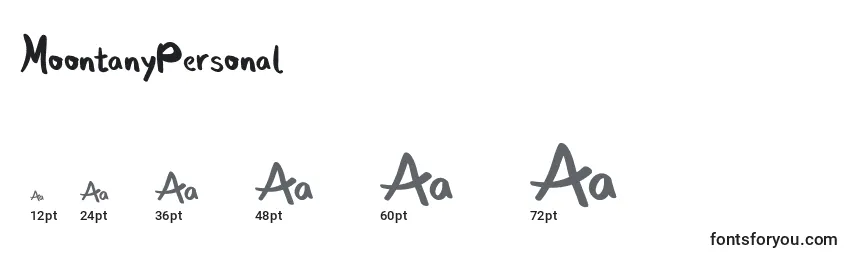 MoontanyPersonal Font Sizes