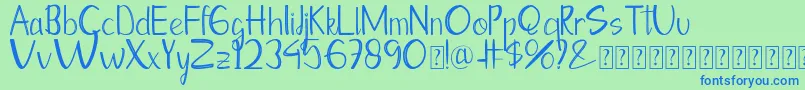 Moontea Family Font – Blue Fonts on Green Background