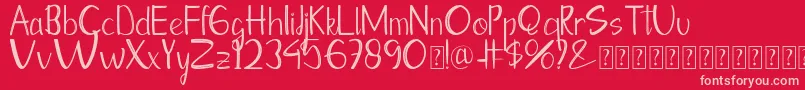 Moontea Family Font – Pink Fonts on Red Background