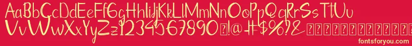 Moontea Family Font – Yellow Fonts on Red Background