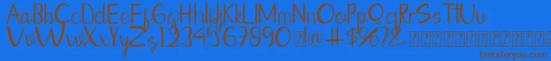 Moontea Script Family Font – Brown Fonts on Blue Background