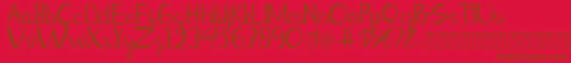 Moontea Script Family Font – Brown Fonts on Red Background