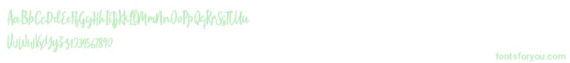 Moontello Demo-Schriftart – Grüne Schriften auf weißem Hintergrund