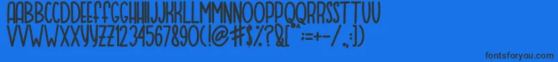 MOQA FLOAT Font – Black Fonts on Blue Background
