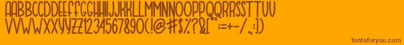 MOQA FLOAT Font – Brown Fonts on Orange Background