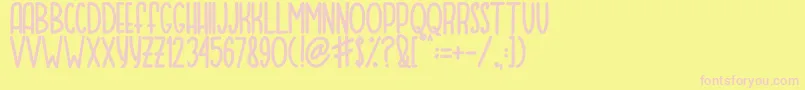 MOQA FLOAT Font – Pink Fonts on Yellow Background