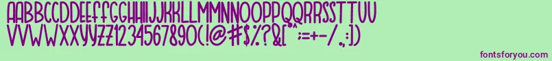 MOQA FLOAT Font – Purple Fonts on Green Background