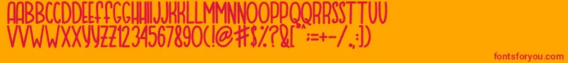 MOQA FLOAT Font – Red Fonts on Orange Background