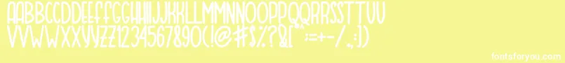 MOQA FLOAT Font – White Fonts on Yellow Background