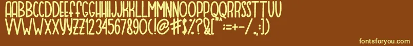 MOQA FLOAT Font – Yellow Fonts on Brown Background