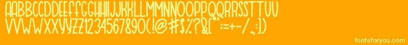 MOQA FLOAT Font – Yellow Fonts on Orange Background