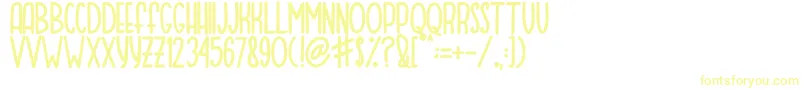 MOQA FLOAT Font – Yellow Fonts on White Background