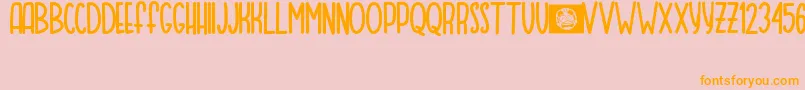 MOQA FLOAT Font – Orange Fonts on Pink Background