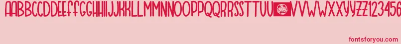 MOQA FLOAT Font – Red Fonts on Pink Background