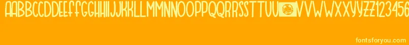 MOQA FLOAT Font – Yellow Fonts on Orange Background