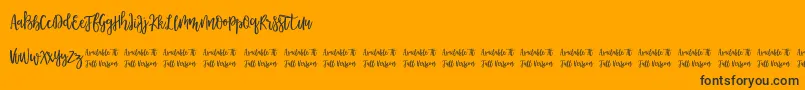 Morable-Schriftart – Schwarze Schriften auf orangefarbenem Hintergrund