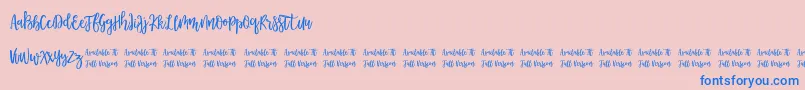 Morable Font – Blue Fonts on Pink Background