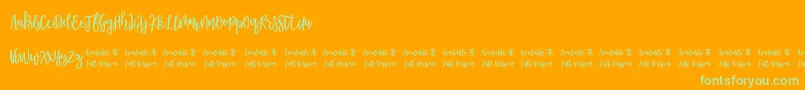 Morable Font – Green Fonts on Orange Background