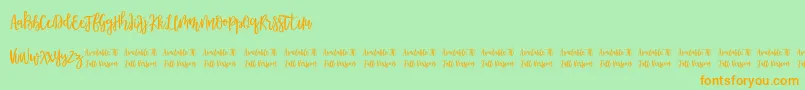 Morable Font – Orange Fonts on Green Background