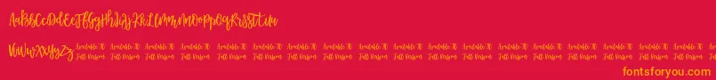 Morable Font – Orange Fonts on Red Background