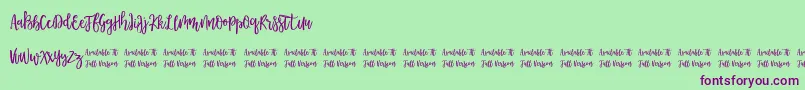 Morable Font – Purple Fonts on Green Background