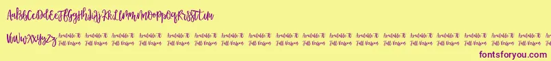 Morable Font – Purple Fonts on Yellow Background