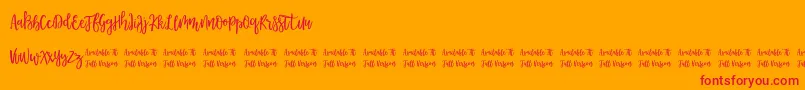 Morable-Schriftart – Rote Schriften auf orangefarbenem Hintergrund