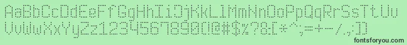 ModernDotDigital7-Schriftart – Schwarze Schriften auf grünem Hintergrund