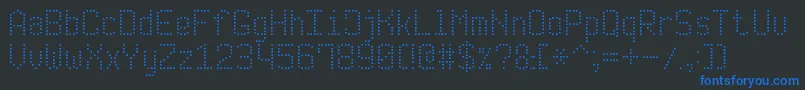 Czcionka ModernDotDigital7 – niebieskie czcionki na czarnym tle