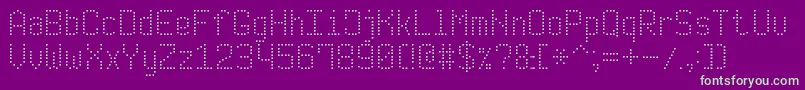 ModernDotDigital7 Font – Green Fonts on Purple Background