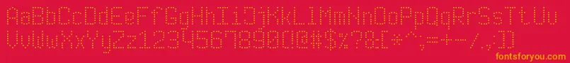 ModernDotDigital7 Font – Orange Fonts on Red Background