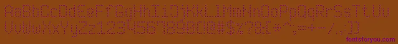 ModernDotDigital7 Font – Purple Fonts on Brown Background