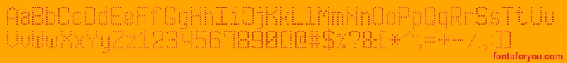 ModernDotDigital7 Font – Red Fonts on Orange Background