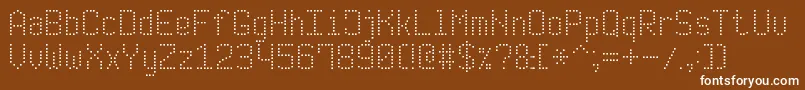 Więcej informacji o czcionce ModernDotDigital7 Czcionka ModernDotDigital7 – białe czcionki na brązowym tle